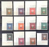 1968-69 Liechtenstein Fürstenkrone Farbänderung Satz **