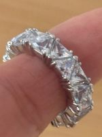 Luxus Elegante Gr: 18/8 Ring Zirkonia Weiss Farbe : Silber