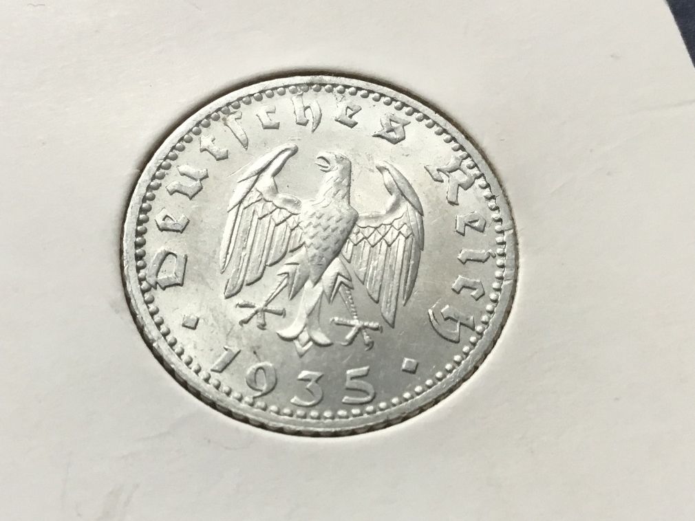 Alle Münzen: 50 Reichspfennig 1935 A. Unzirkuliert – Neu (gemäss Beschreibung) aus St. Margrethen SG von alfapeugeot10