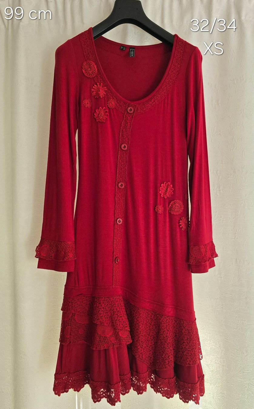 Rainbow Vestiti: Rotes Kleid mit Spitze, Grösse XS – Usato da Meggen venduto da everydaysale