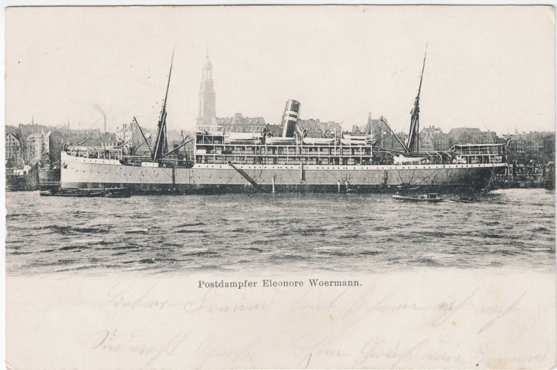 Cartes postales: Postdampfer Woerman 1904. Stempel Hamburg – D'occasion à Kriens par goofy46