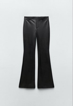 Schwarze Lederhose Schlaghose Gr. M