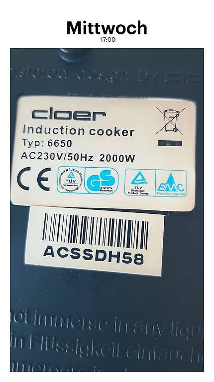 Appareils de cuisine: Cloer -Inducktionherd 2000w – D'occasion à Winterthur par nik_2gxw 1