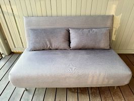 Bettsofa (Sofa bed) Uetliberg Grau Stoff/Stahl 146cm 88cm