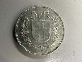 5 Fr. Silber Schweiz 1952