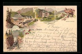 Litho Brünig, Kurhaus, Brünig-Bahn, Br