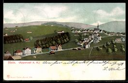 AK Stein /Appenzell, Totalansicht mit Kirche aus der Vogelsc