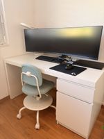 IKEA MALM Schreibtisch in Weiss inklusive Kinder-Drehstuhl