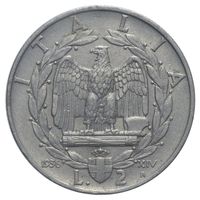 Italien, 2 Lire 1936 R