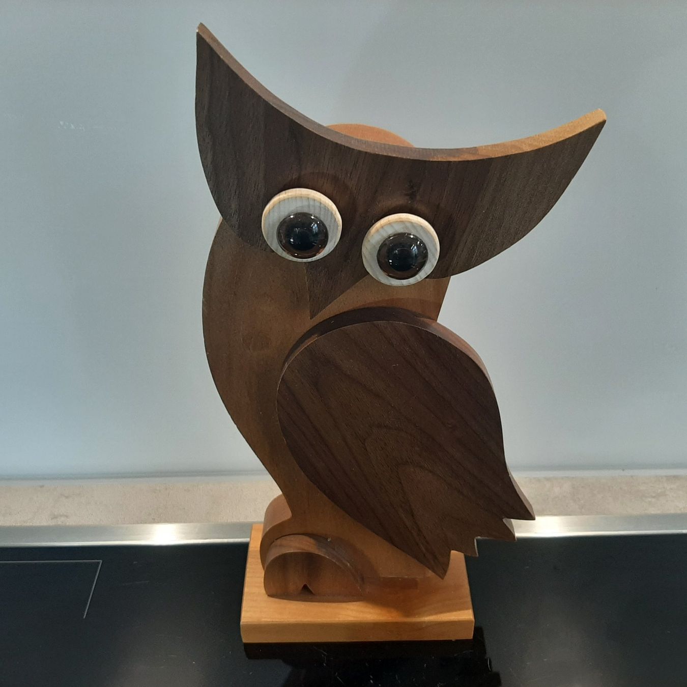 Statuette: Vintage Holzfigur Eule Dekofigur Eulenfigur aus Holz 27,8 cm – Usato da Erschwil venduto da Karabella 5
