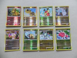8 Pokémon Sammelkarten 2009 Text Deutsch 50-90 KP glänzend