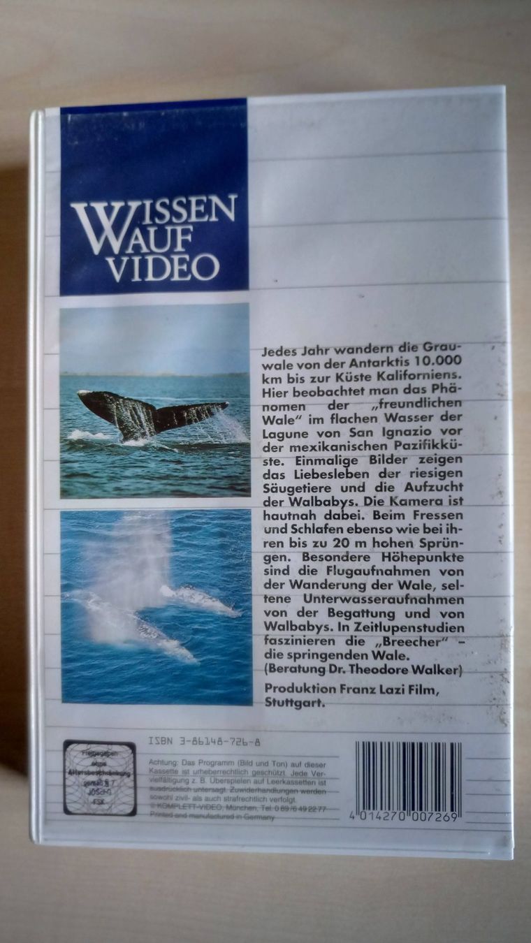Alle VHS: VHS-Video "Die Grauwale" – Gebraucht aus Guttannen von zuberling 1