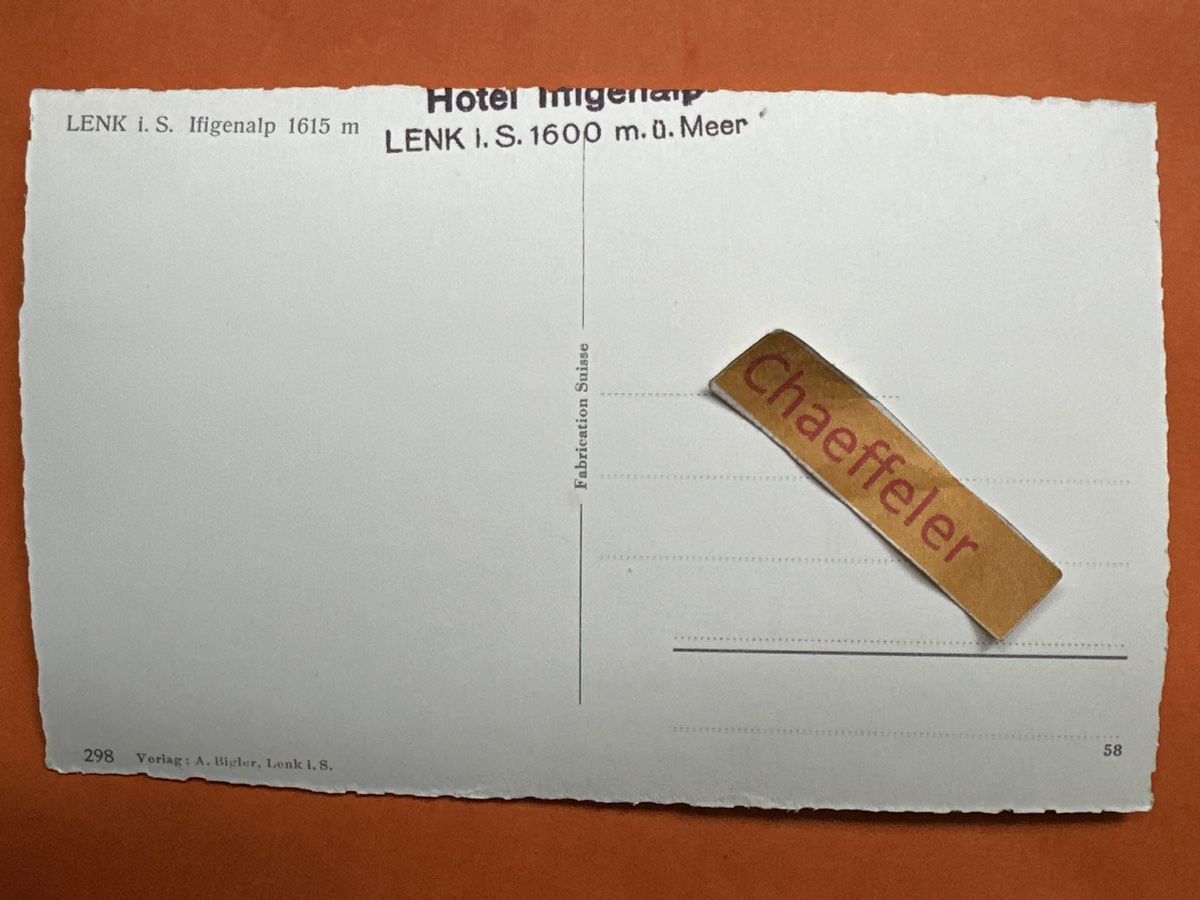 Cartoline postali: Lenk i. S. Ifigenalp – Usato da Zürich venduto da Chaeffeler 1