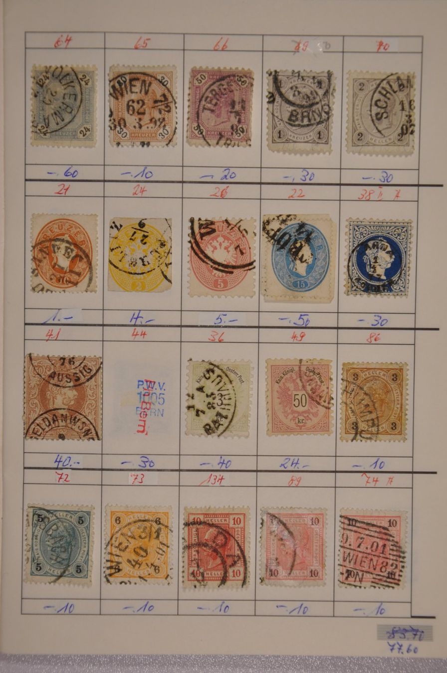 Alle Briefmarken: Österreich alte Werte in Rundsendeheft – Gebraucht aus Wolfhalden von Zinauktion 1