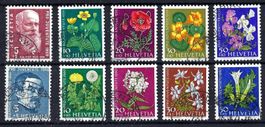 Pro Juventute Sätze 1959-1960 Katalog-Nr. J178-J187, gest.