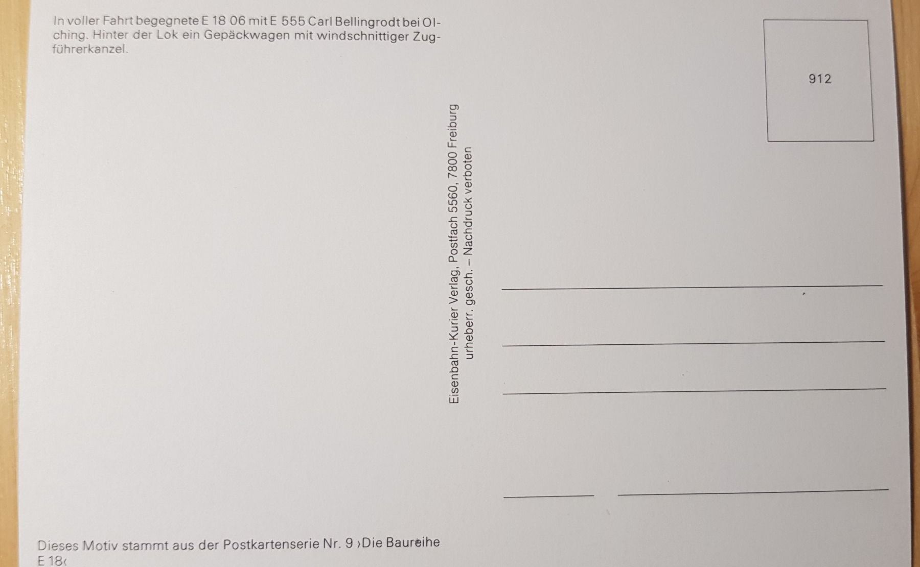 Cartoline postali: Elektro-Schnellzuglokpmotive E 18 06 – Nuovo (secondo la descrizione) da St-Léonard venduto da thipif 1