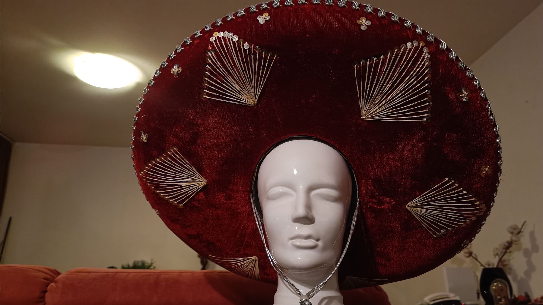 Copricapi, berretti & cappellini: Roter Sombrero, Mexiko-Hut – Usato da Baden venduto da zuppel 2