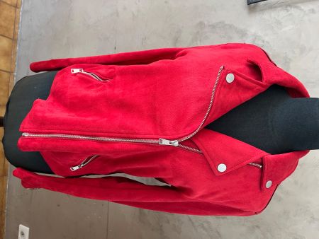 Veste style daim rouge Taille 38 Mel