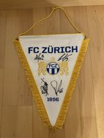FC Zürich Wimpel mit Spieler-Unterschriften signiert