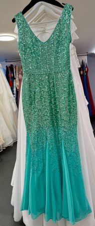 Quiz  Meerjungfrau Abend-Kleid, Pailletten Glitzer Gr.38