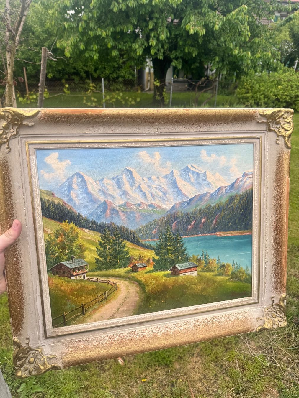 Gemälde: Wunderschönes Ölgemälde - Berglandschaft mit See! – Gebraucht aus Seuzach von kaufes8
