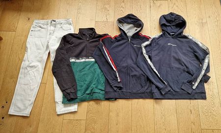 2 Kapuzenpullis & Pulli Champion + Jeanshose Gr. 176 / 14 J