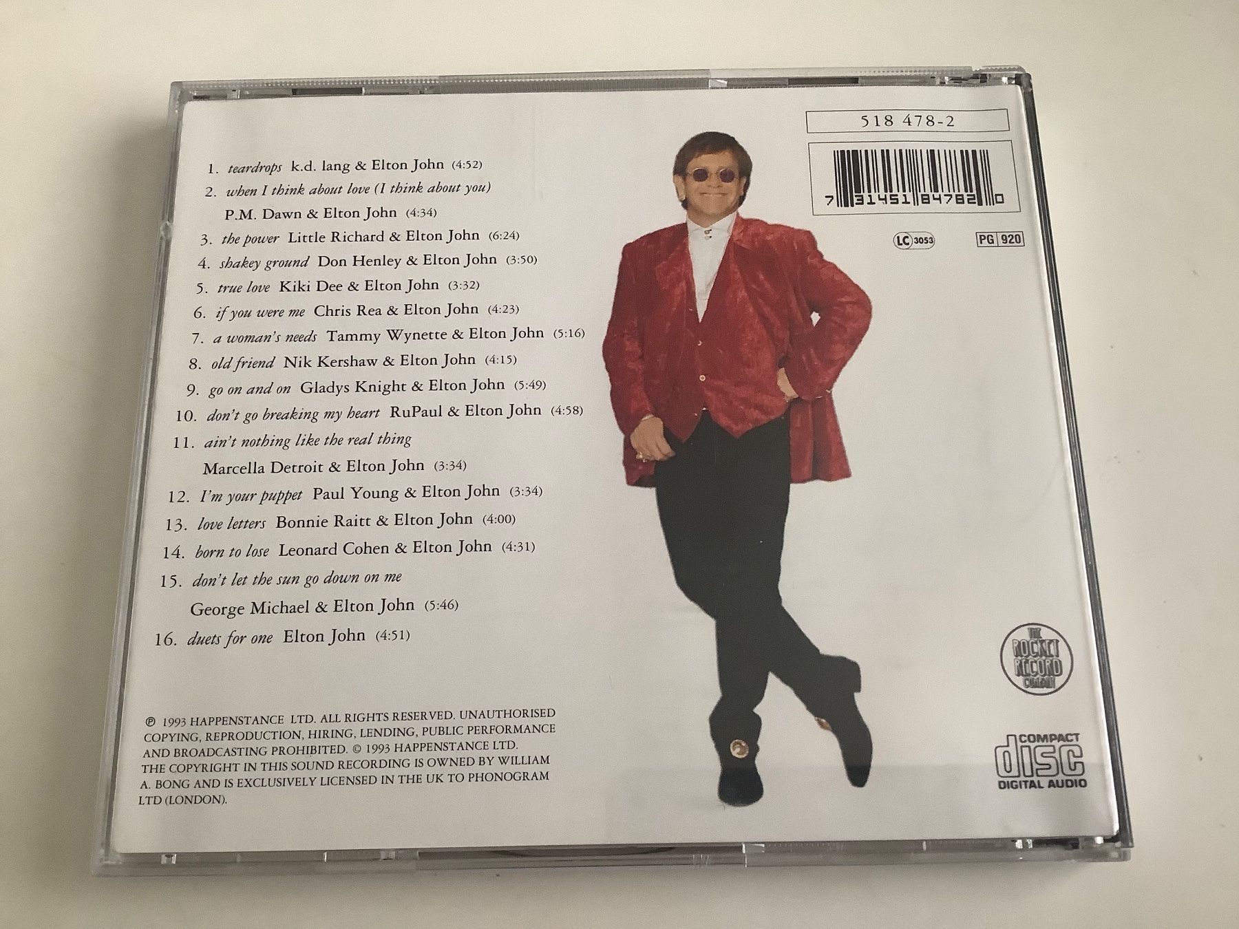 CD: Elton John / Duets / 1993 – Usato da Dübendorf venduto da Shreck 1