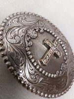 Belt Buckle - Religious Style - with Diamond Cross