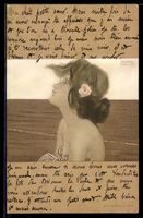 Raphael Kirchner: Mädchen mit Rose im H