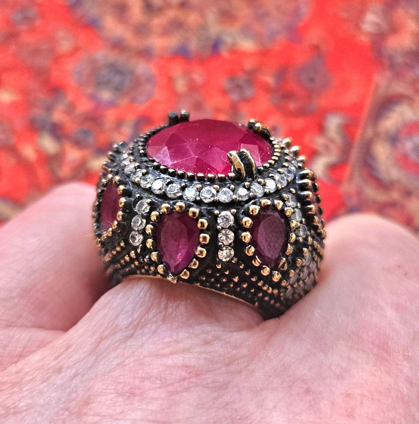 Bagues: Wunderschöner Ring mit Rubin und Zirkonia – Neuf (Voir description) à Zürich par adriben 4