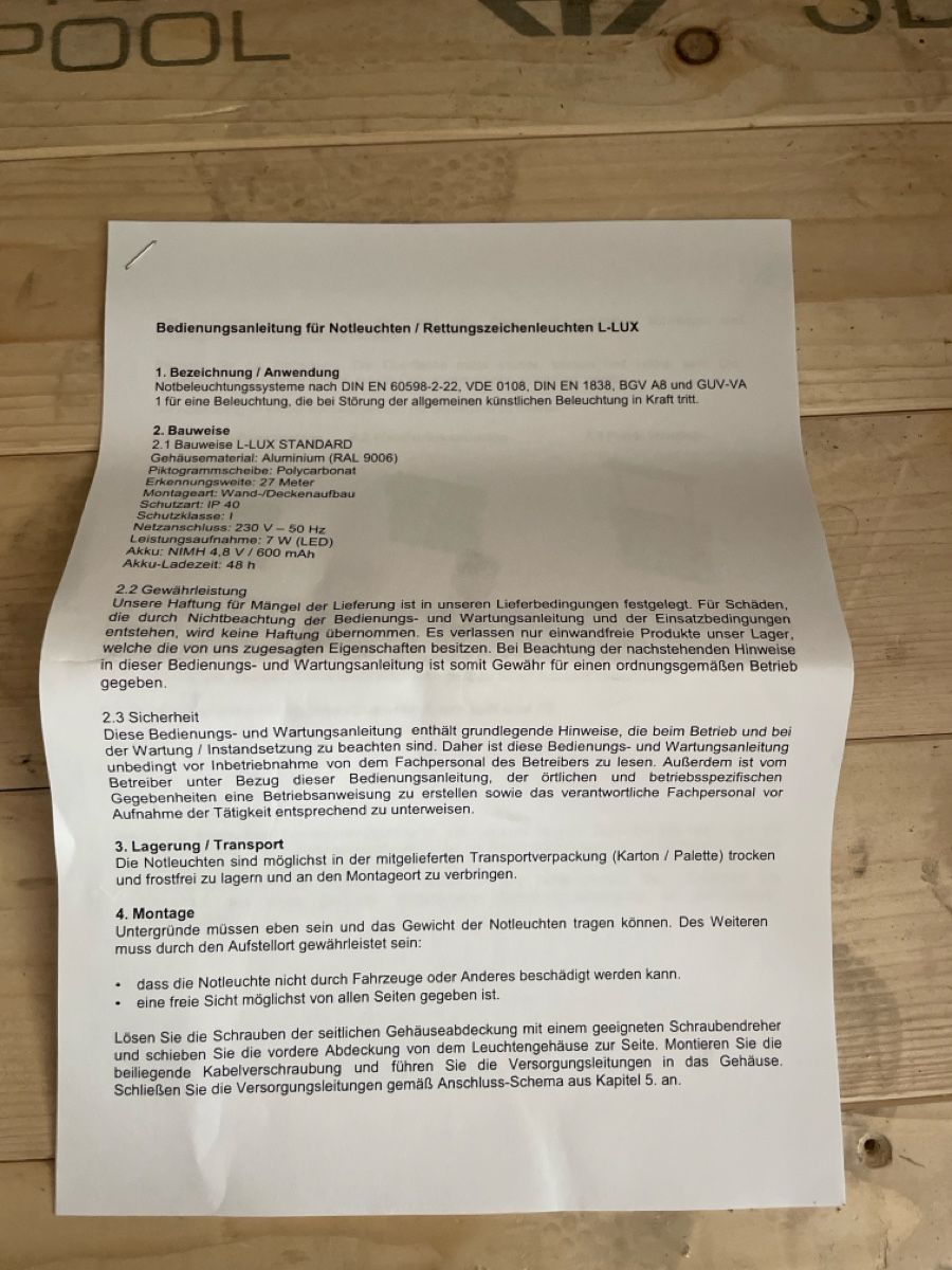 Lampade: Rettungszeichenleuchte L-Lux – Nuovo e nell'imballaggio originale da Olten venduto da sprusi 2