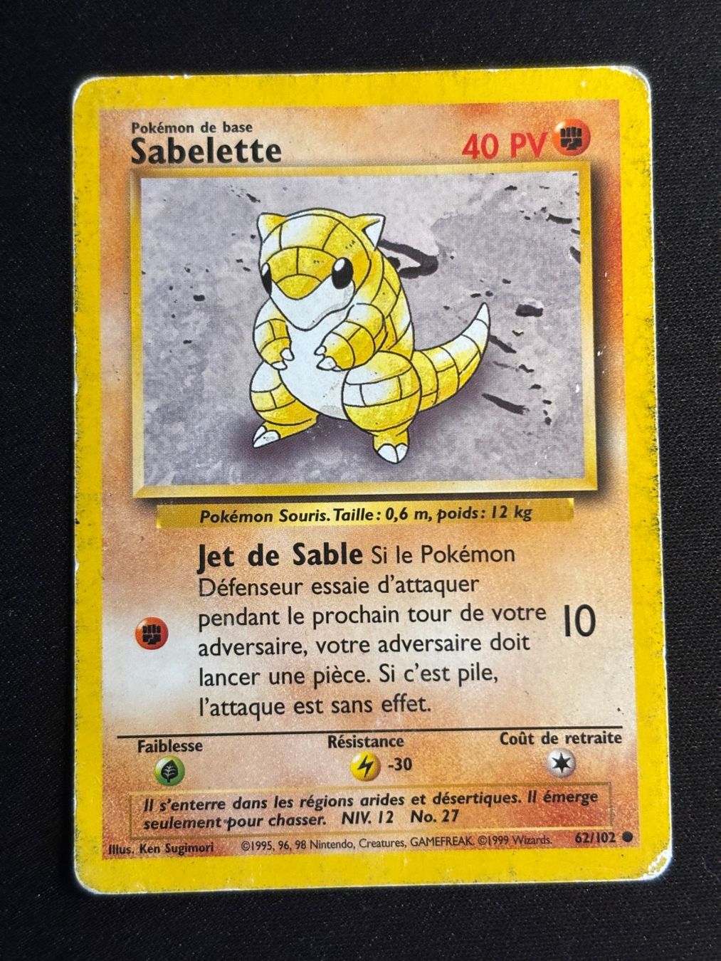 Pokémon Carte collezionabili: Pokemon Sabelette - Set de Base 62/102 - Français – Usato da Bern venduto da Big_GS