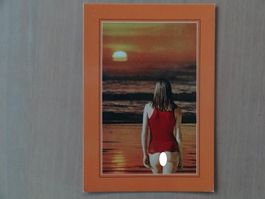 Erotik - AK - coucher de soleil plage
