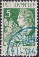 1913, J1 mit Ersttags-Stempel LUZERN: Postkontrolle; 400.-