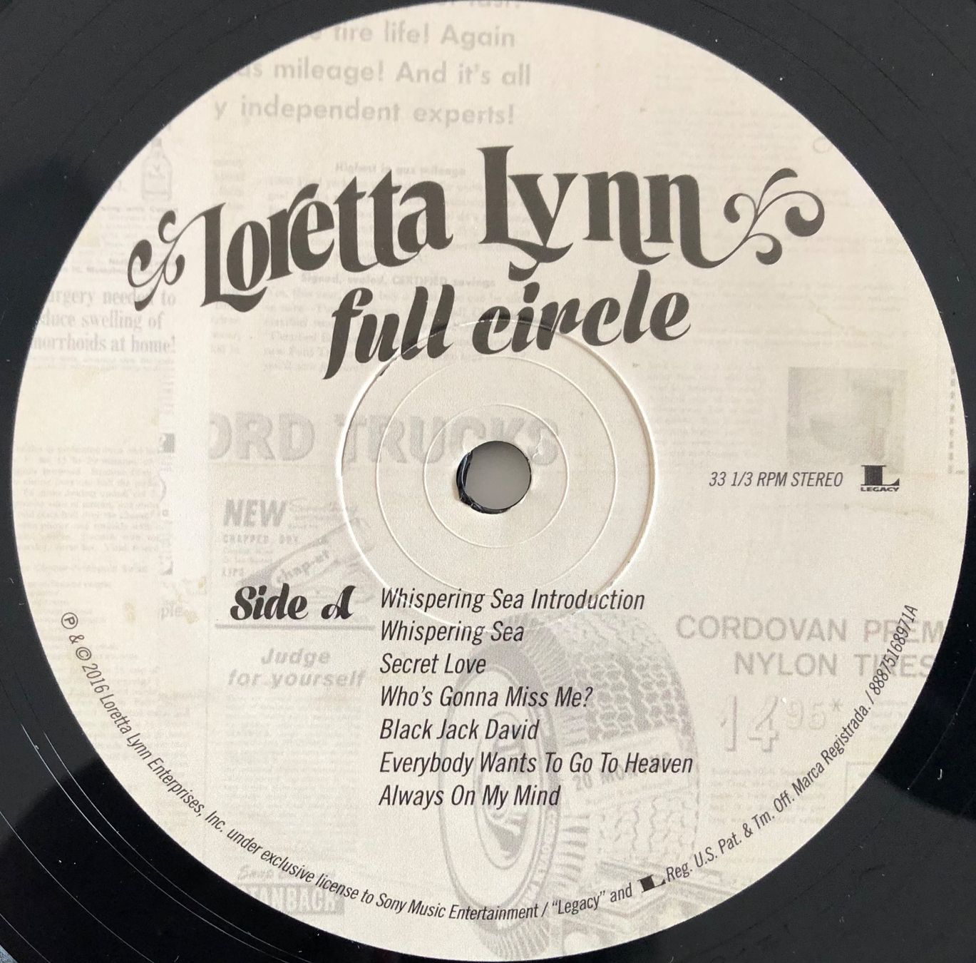 Vinyles: LORETTA LYNN - FULL CIRCLE – D'occasion à Poliez-Pittet par Newtown-Records 3