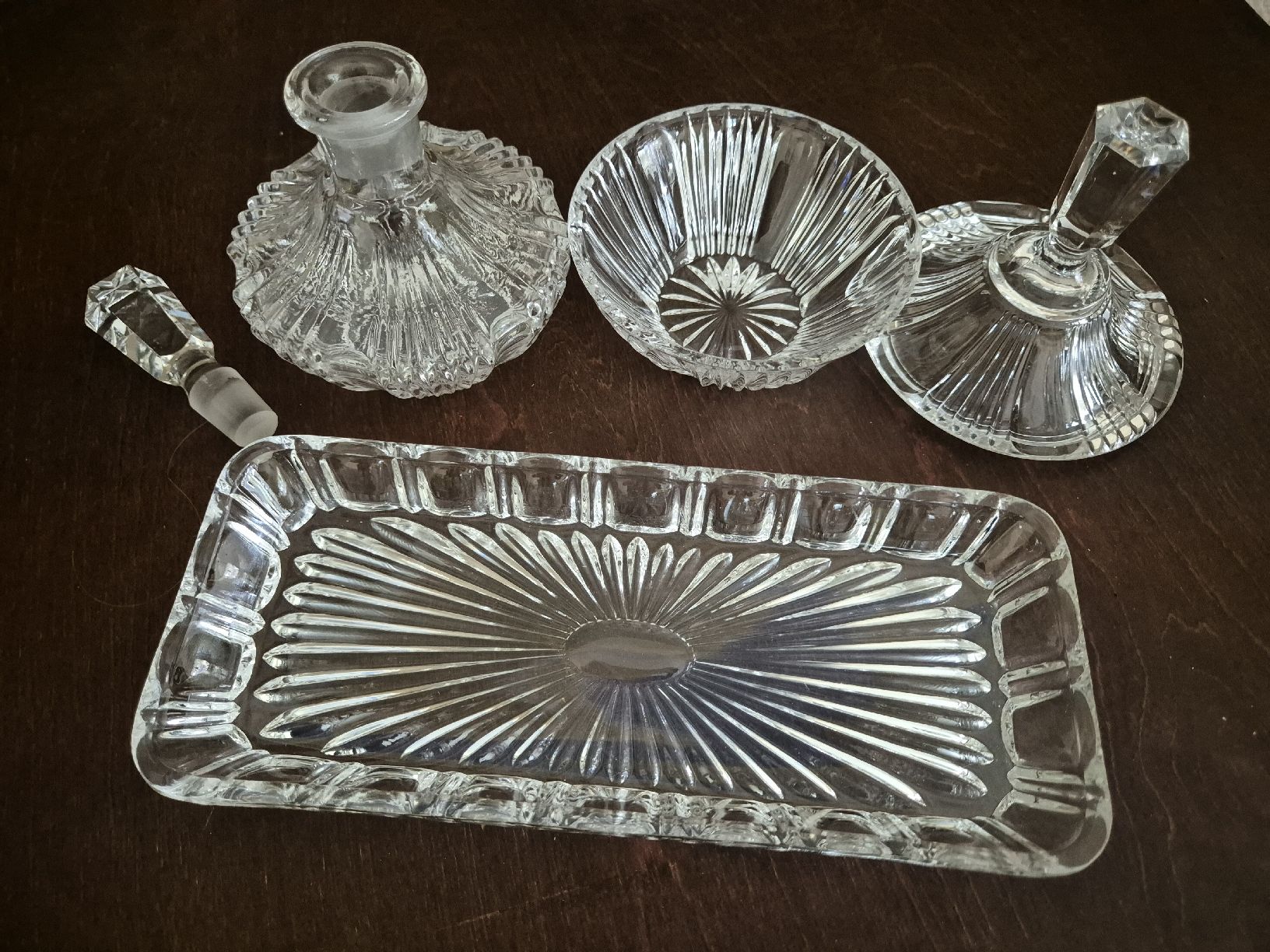 Glasset mit Tablett geschliffen, 3 Teile (D'occasion) à Eschlikon TG ...