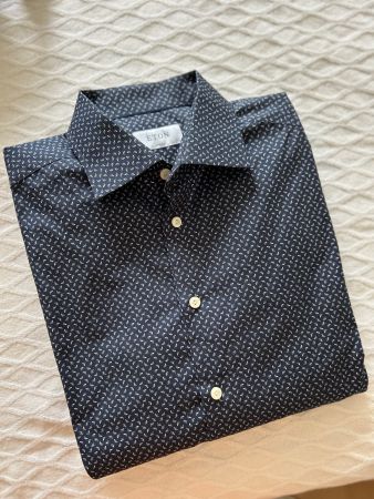 Hemd Eton Super Slim Fit dunkelblau mit kleinem Bananenprint