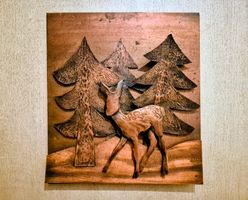 Kupferbild / Kupferplatte in 3D, 23cm x 26cm, Top Zustand!