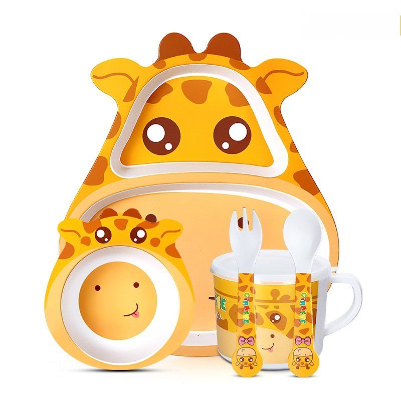 Geschirrsets: KINDER GESCHIRR-SET Eco Bamboo " GIRAFFE " – Neu und originalverpackt aus Stäfa von BURG23
