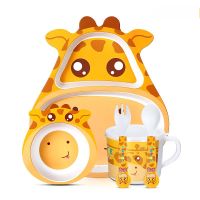 KINDER GESCHIRR-SET Eco Bamboo " GIRAFFE "