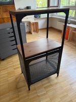 Side table metal wood mesh new condition