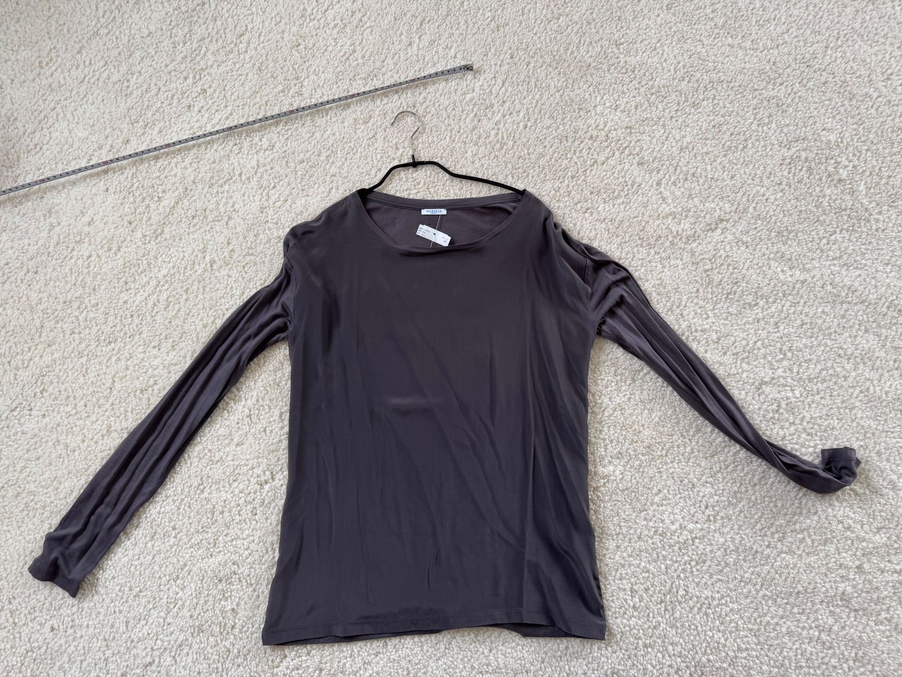 Marella Maglioni & Felpe: MARELLA Shirt Seidenfront Graphit GrL NEU – Nuovo e nell'imballaggio originale da Zuerich venduto da Moochie