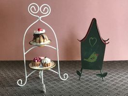 Etagere Notizklammer Vintage Puppenhaus Dekoration 2 Stk