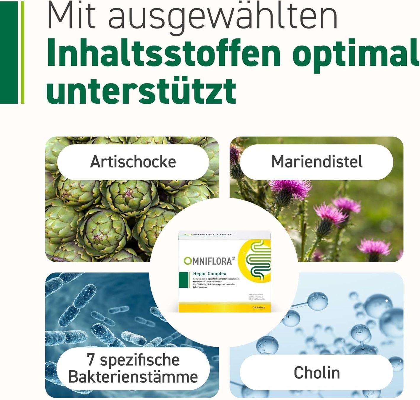Cibi & Specialità: Omniflora Hepar Complex 30 Sachets Cholin Probiotika – Nuovo e nell'imballaggio originale da Suhr venduto da SchnapperCH 5