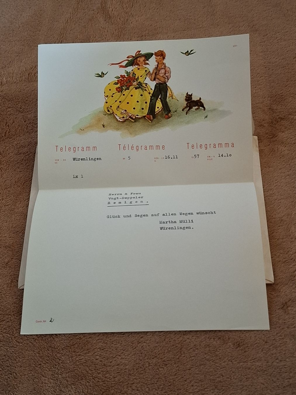 Documenti: Konvolut 3 alter Telegramme 1957/1959 – Usato da Riniken venduto da bro_slk8 5