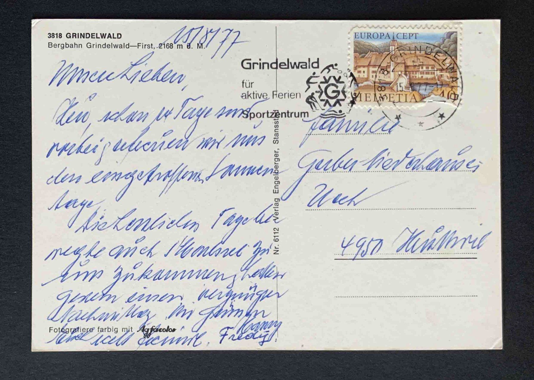 Cartoline postali: AK Grindelwald Bergbahn Grindelwald First – Usato da Goldau venduto da artelier1 1