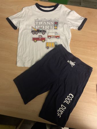 Jungen Sommer Outfit C&A Gr 128 Auto Print cool