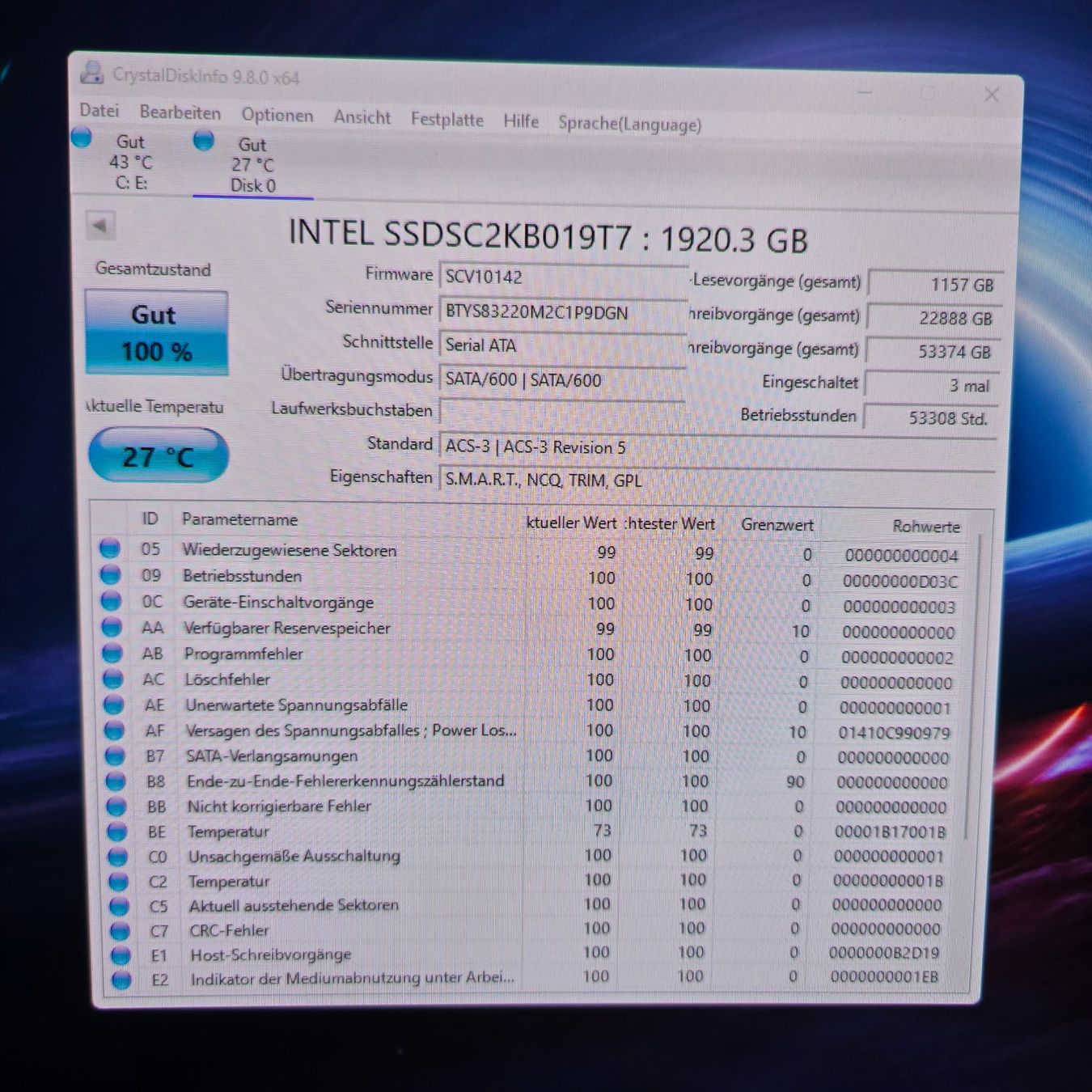 Disques durs: Dell Intel SSD 1.92TB SATA 2.5" – D'occasion à Aesch BL par Pina2021 1