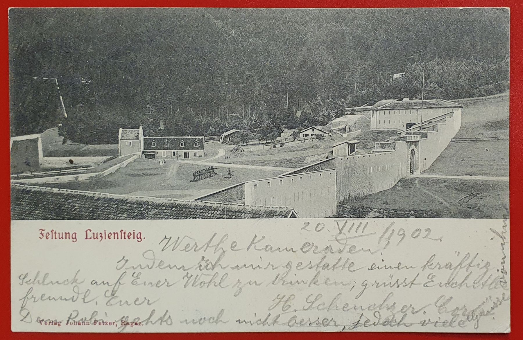 Cartoline postali: Festung Luziensteig 1902 – Usato da Kreuzlingen venduto da Rschweiz1