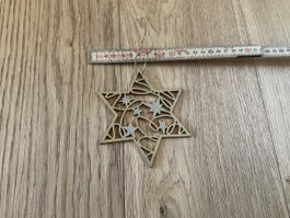 Holzstern-Anhänger, Weihnachtsdeko, Winterzeit Deko